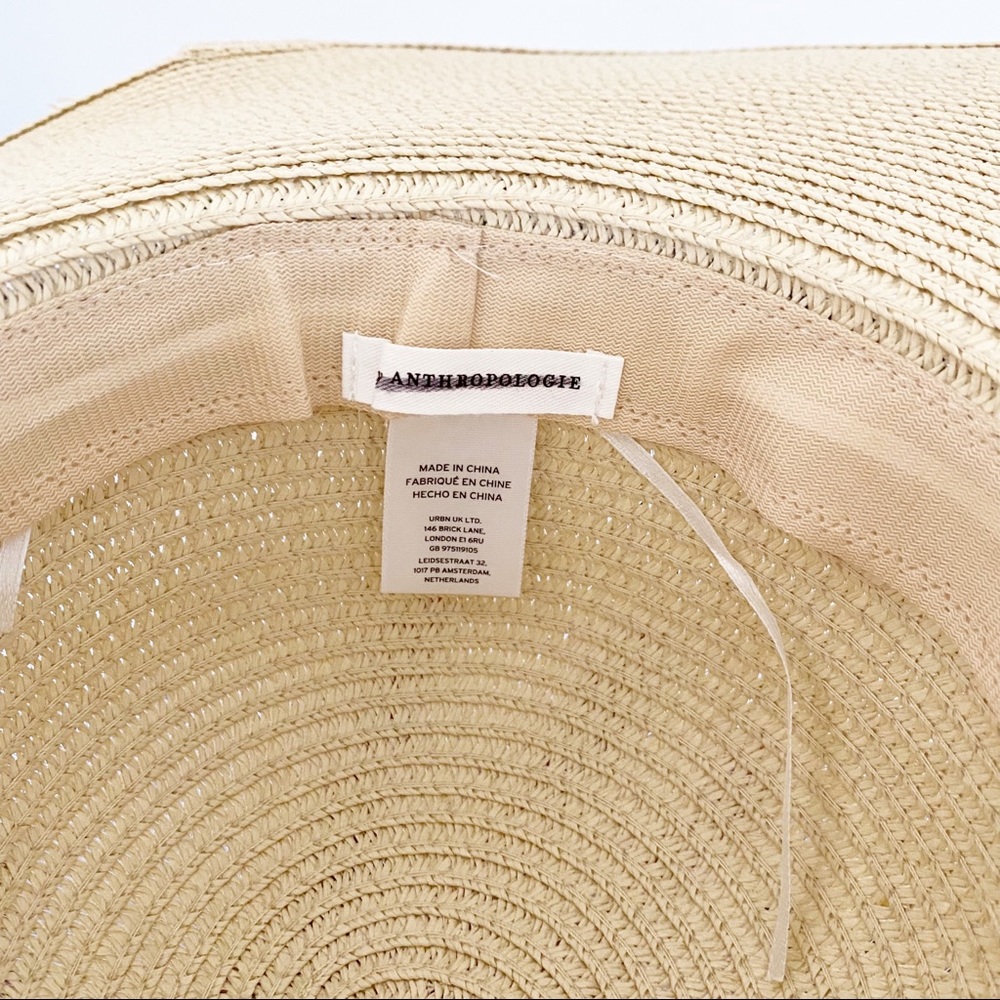 Anthropologie Bead-Trimmed oversized Paper Sun Hat - Picture 10 of 10